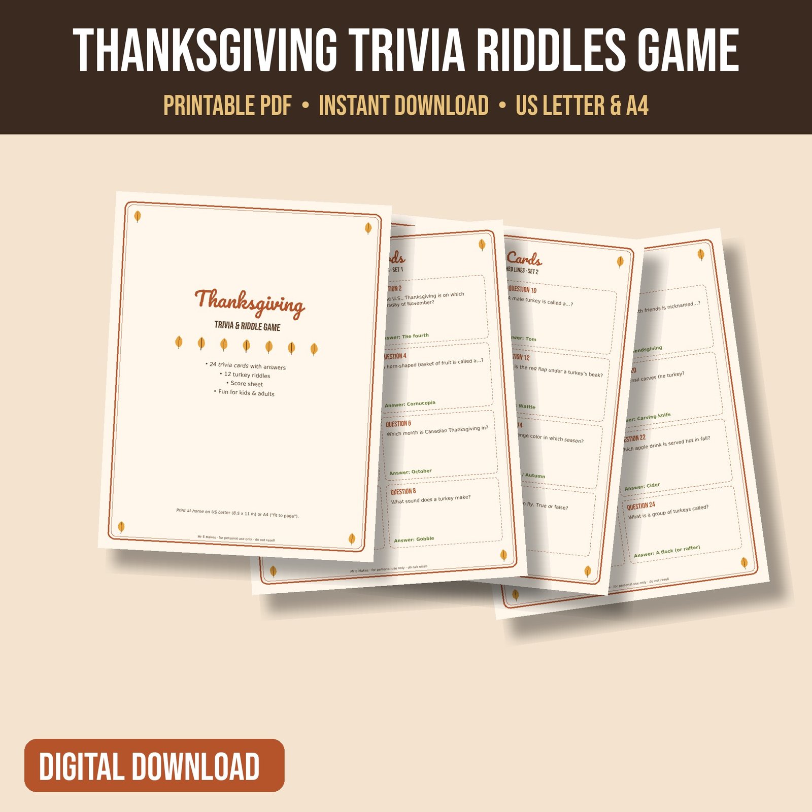 Thanksgiving Trivia & Riddles