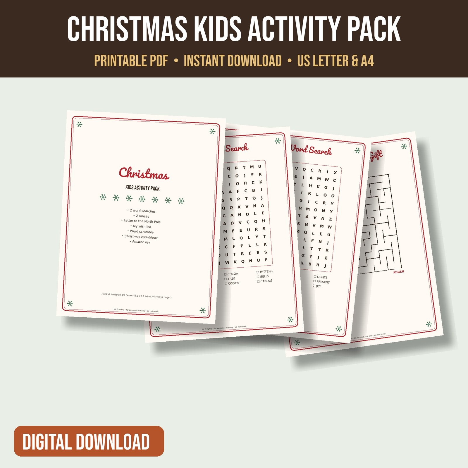 Christmas Kids Activity Pack