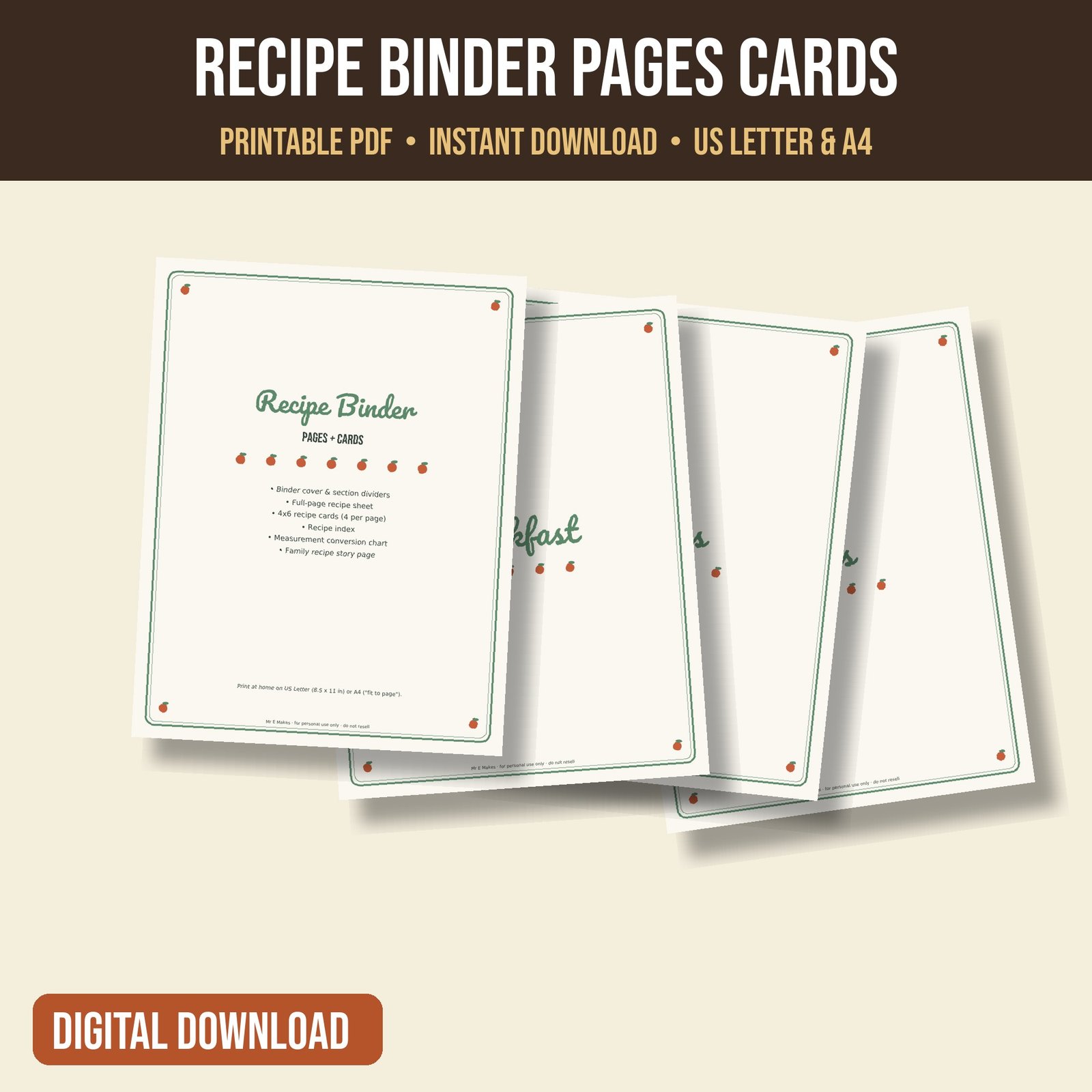 Recipe Binder Kit
